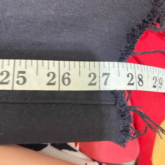 Paige Black Skinny Cropped Jeans Raw Hem Size 26 - Picture 9 of 9